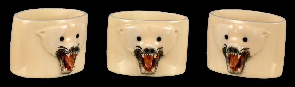polar bear ivory napkin ring