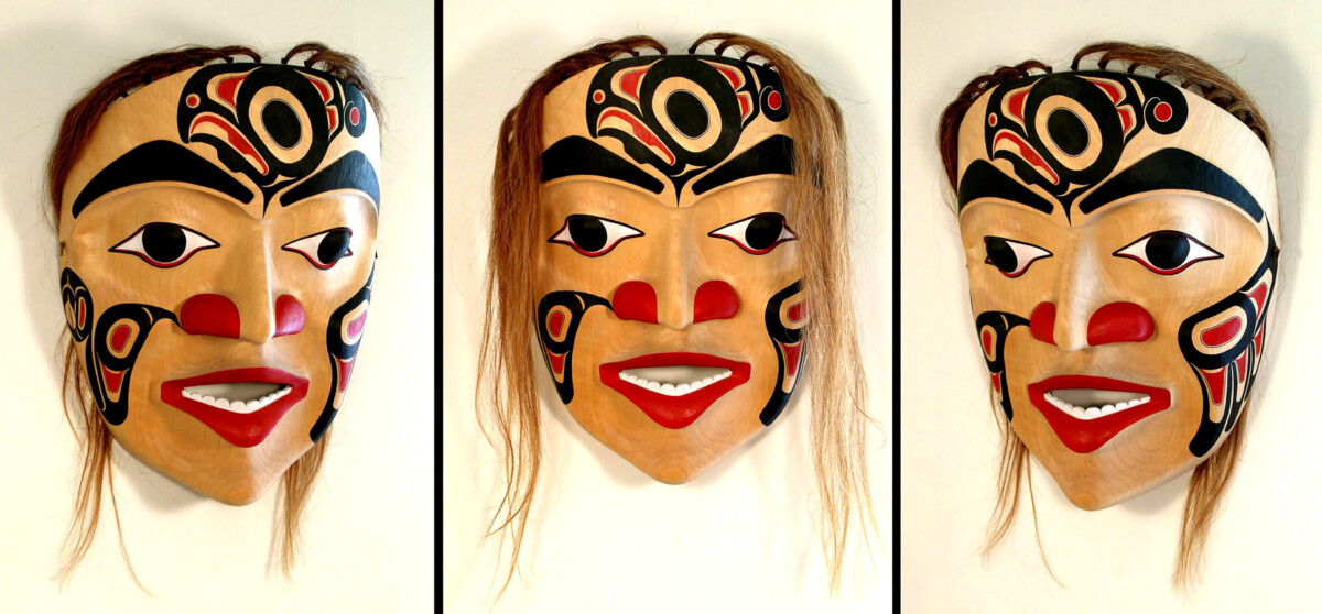 Large Northwest Coast transformation mask by artist Jim Charlie ...